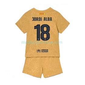 Koszulka FC Barcelona Jordi Alba 18 Dziecięcy Wyjazdowe Stroje Piłkarskie 2022/23 Krótki Rękaw